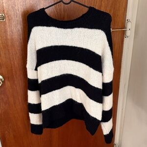 Express Black and White Striped Sweater